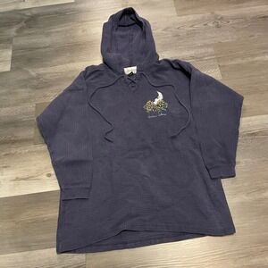 Carolina Colours Mens Vintage Blue festival  Moon Sunflower Hoodie M/L